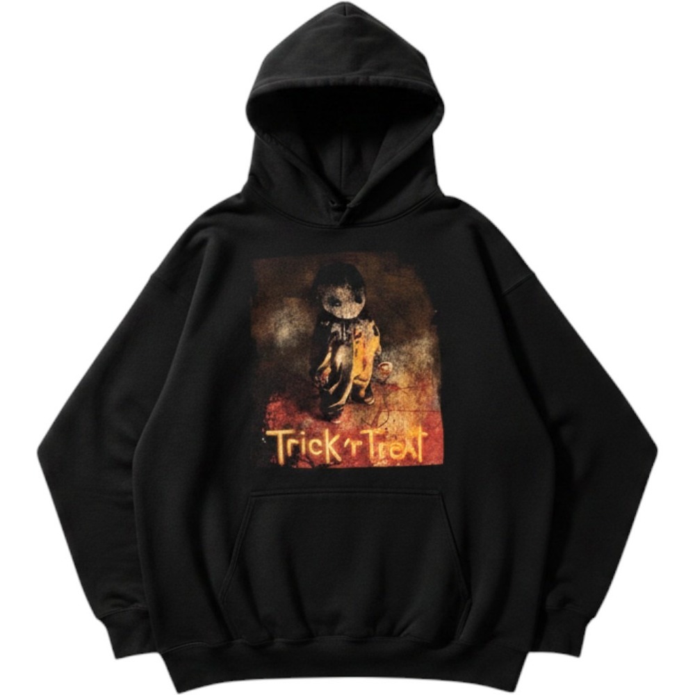 Three Layer Trick r Treat Sam Horror Movie Graphic Hoodie Black Mens 4XL 5105